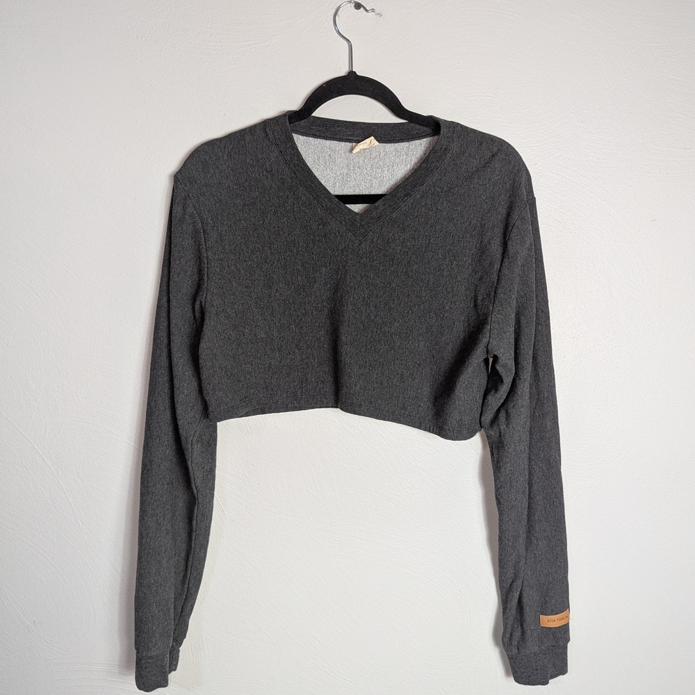 S Uptown Sweats by Kiya Tomlin Cropped Gray Sweatshirt